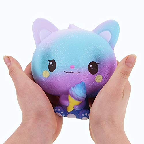 Simulación Soft Squishies, lenta Rising blandos juguetes for apretar gatito gato New Galaxy helado blando lenta Rising Jumbo lindo blando Correa Squeeze perfumado pan de la torta de juguete de regalo