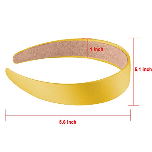 SIQUK 12 Piezas Diademas de Satén Diademas de Pelo Anchas Lisas Diademas para Mujer y Niña, 12 Colores