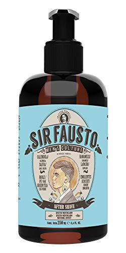 Sir Fausto After Shave Bálsamo para Después del Afeitado-Enriquecido con Caléndula & Té Verde - Efecto Mentolado- 250 ml