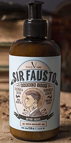 Sir Fausto After Shave Bálsamo para Después del Afeitado-Enriquecido con Caléndula & Té Verde - Efecto Mentolado- 250 ml