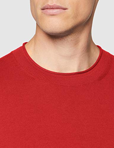 Sisley Maglia G/c M/l Camisa Manga Larga, Rojo (Cardinal 287), Small para Hombre