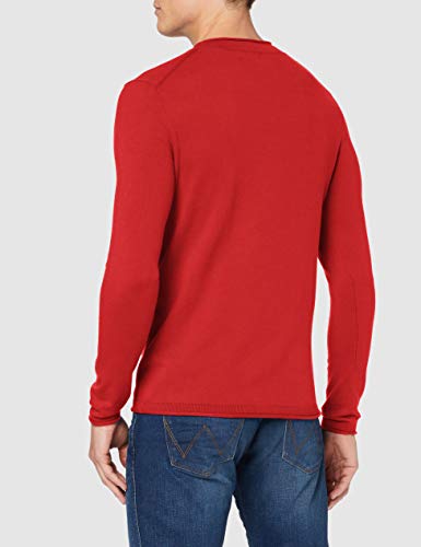Sisley Maglia G/c M/l Camisa Manga Larga, Rojo (Cardinal 287), Small para Hombre