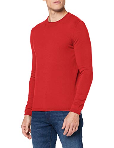 Sisley Maglia G/c M/l Camisa Manga Larga, Rojo (Cardinal 287), Small para Hombre