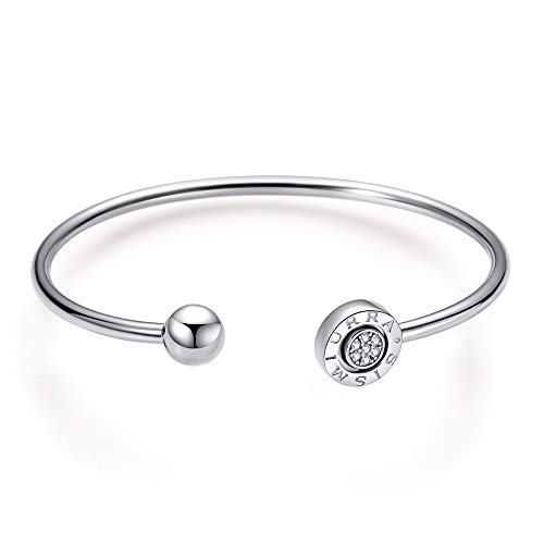 SISMIURRA Pulsera de plata para mujer con cristales azules de circonita cúbica Regalo de Navidad Joyería fina