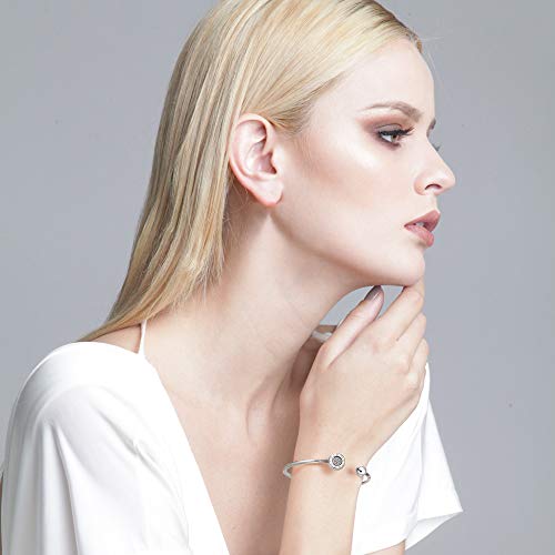 SISMIURRA Pulsera de plata para mujer con cristales azules de circonita cúbica Regalo de Navidad Joyería fina