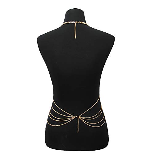 SIYWINA Mujeres Cadena del Cuerpo Sexy Fashion Belly Vientre Cadena Bikini Playa Bra Cadena