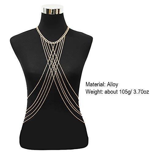 SIYWINA Mujeres Cadena del Cuerpo Sexy Fashion Belly Vientre Cadena Bikini Playa Bra Cadena
