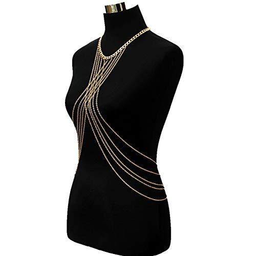 SIYWINA Mujeres Cadena del Cuerpo Sexy Fashion Belly Vientre Cadena Bikini Playa Bra Cadena