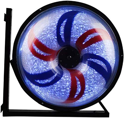 SJB Barbería LED Barberos Polo Aire Libre 27” / 38” LED de Poste del Peluquero Molino Ronda Luz giratoria Spinning Rojo Azul Blanco Las Tiras de Pelo del salón eléctrico Abrir sesión Lámpara de Pared