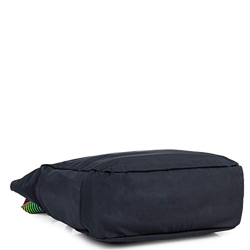 SKECHERS Bolso Tote Mujer Asa Doble Corta y Larga Lona Ligero Práctico Funcional Versátil Múltiples Compartimentos Para Uso Diario S896, Negro, Talla única