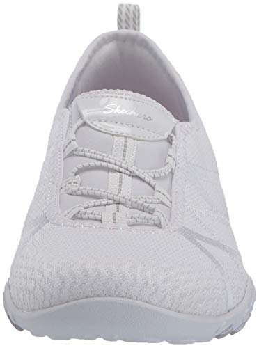 Skechers Breathe-Easy-A-Look, Zapatillas para Niñas, Blanco (White/Silver WSL), 35 EU