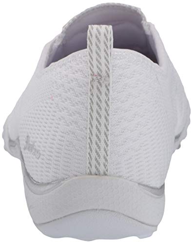 Skechers Breathe-Easy-A-Look, Zapatillas para Niñas, Blanco (White/Silver WSL), 35 EU