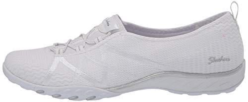Skechers Breathe-Easy-A-Look, Zapatillas para Niñas, Blanco (White/Silver WSL), 35 EU