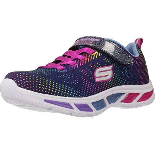 Skechers Girls' Litebeams-Gleam N'DREAM Trainers, Blue (Navy/Multi Nvmt), 3 (36 EU)