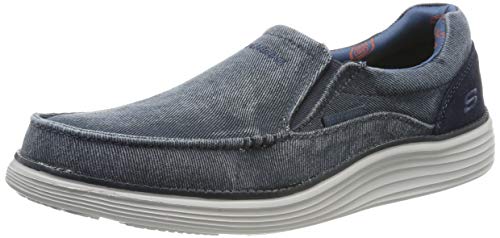 Skechers Men's Status 2.0-Mosent Moccasins, Blue (Blue Blu), 8 UK (42 EU)