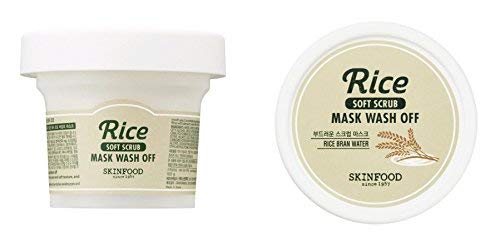 [Skin Food] Black Sugar Mask Wash Off 3.53Oz/100g + Rice Mask 3.53Oz/100g by Skin Food