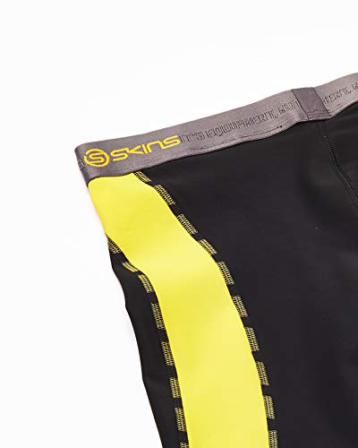 Skin's Skins DNAmic Mallas largas para Hombre, Color Negro, Hombre, Color Black/Citron, tamaño XS