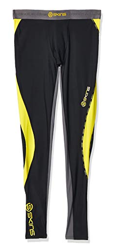 Skin's Skins DNAmic Mallas largas para Hombre, Color Negro, Hombre, Color Black/Citron, tamaño XS