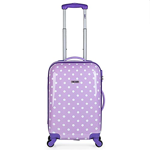 SKPAT - Maleta Infantil Cabina de Viaje 4 Ruedas Trolley Policarbonato Estampado Lunares. Equipaje de Mano. Rígida y Ligera. Candado. Low Cost. Estilo y Marca. 66450, Color Malva