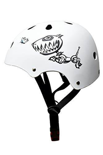 SkullCap® Kids BMX & Skate Helmet - Bicicleta Y Scooter Eléctrico, Diseño: Robodog, Talla: S