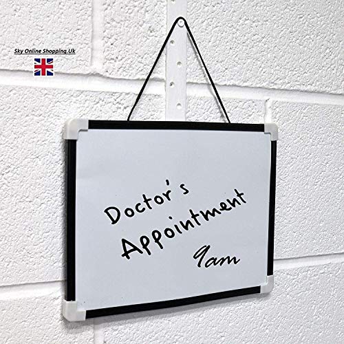 Sky Online Shopping - Pizarra blanca magnética (tamaño A4, borrado en seco, incluye rotulador y borrador), color negro 1 x Pack