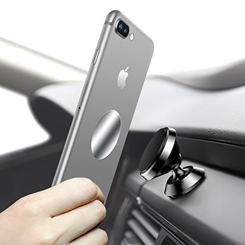 Skyee 8 Piezas láminas Metálicas con 3M Adhesivos Muy Finas Reemplazo de la Placas Metálicas para Soporte del Coche del Teléfono (4 Redondas y 4 rectangulares) imán movil Coche - Plata