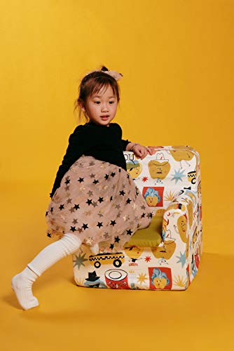 SLEEPAA Sillon bebe 1-4 años Desenfundable Lavable Resistente Seguro Ligero Cómodo Decoracion muebles niños Fabricado en España 40x40x42 cm (Big Apples)