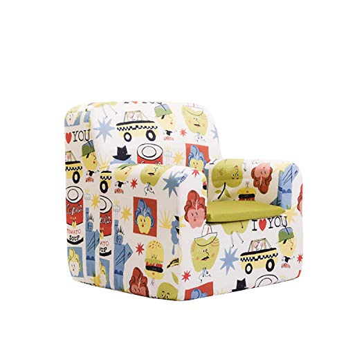 SLEEPAA Sillon bebe 1-4 años Desenfundable Lavable Resistente Seguro Ligero Cómodo Decoracion muebles niños Fabricado en España 40x40x42 cm (Big Apples)