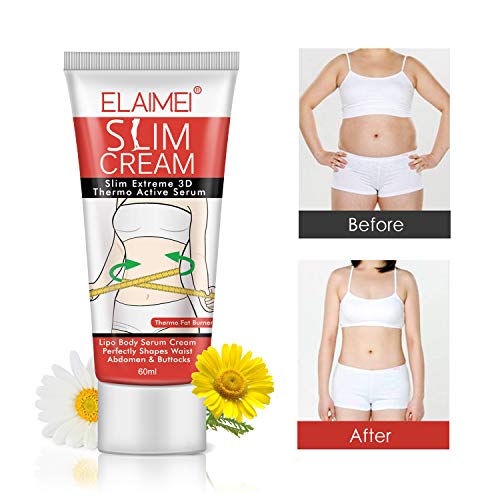 Slim Cream, Slim Extreme Cellulite Slimming & Firming Cream, Body Fat Burning Massage Gel, Weight Losing Hot Serum Treatment for Shaping Waist, Abdomen and Buttocks 60ml