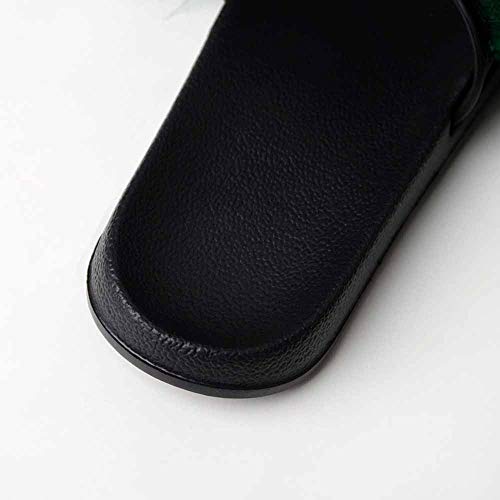 Slippers Mujer Cute, Chanclas De Piel De Moda Zapatillas Mujer Comodo Suaves Sandalias con Antideslizante Punta Abierta Mullido Plano Zapatos Señoras Invierno Zapatilla Caliente