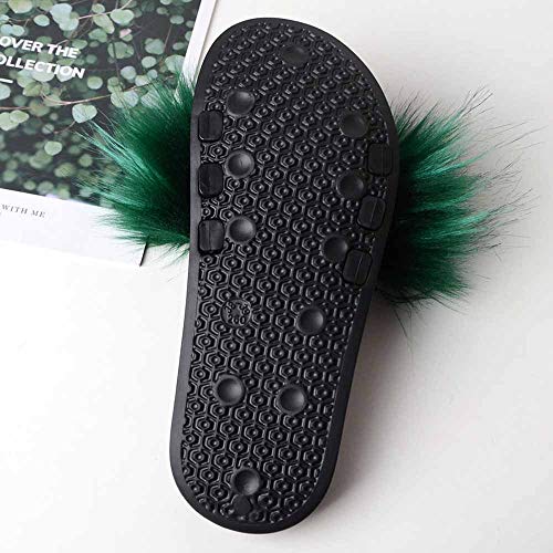 Slippers Mujer Cute, Chanclas De Piel De Moda Zapatillas Mujer Comodo Suaves Sandalias con Antideslizante Punta Abierta Mullido Plano Zapatos Señoras Invierno Zapatilla Caliente