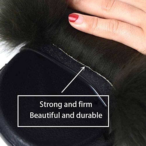 Slippers Mujer, Zapatillas De Comodo Suave De Verano De Felpa Zapatos De Invierno Chanclas Mullidas De Felpa Punta Abierta Mullido Plano Antideslizante Pantuflas Outdoor/Indoor para Mujer Zapatos