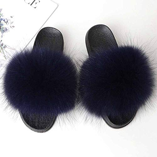 Slippers Mujer, Zapatillas De Comodo Suave De Verano De Felpa Zapatos De Invierno Chanclas Mullidas De Felpa Punta Abierta Mullido Plano Antideslizante Pantuflas Outdoor/Indoor para Mujer Zapatos