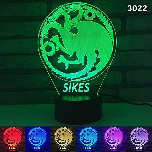 Sloppy Elephant Rat Parrot Animal 3D Night Light Acrílico Ilusión estereoscópica 7 Color Niños Amigos Regalo Juguete