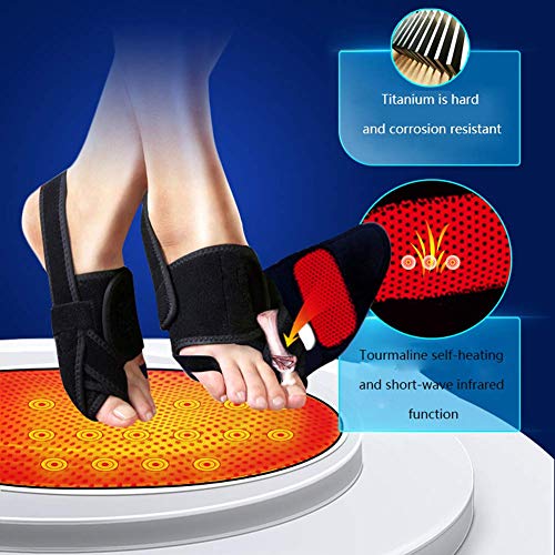 SLRMKK Terapia magnética Corrector del Pulgar en valgo, Separador del Dedo del pie Polímero médico Material Fijación de Titanio Turmalina Cuidado Auxiliar Noche Tipo Unisex 1 par-L: EUR ： 40-46