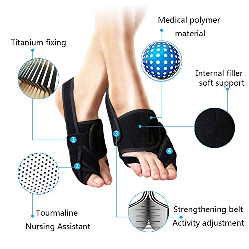 SLRMKK Terapia magnética Corrector del Pulgar en valgo, Separador del Dedo del pie Polímero médico Material Fijación de Titanio Turmalina Cuidado Auxiliar Noche Tipo Unisex 1 par-L: EUR ： 40-46