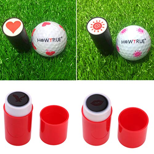 SM SunniMix 4pcs Golf Stamper Stamp Ball Marker Eagle Sun Heart Lip Shape Club Sorteos