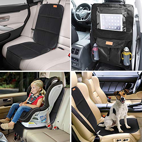 Smart eLf Protector para Asiento del Coche + Organizadores para Asientos de Coches - Impermeable Antideslizante Protectores de Asiento para Coche - Fácil de Limpiar y Arreglar, Compatible Isofix