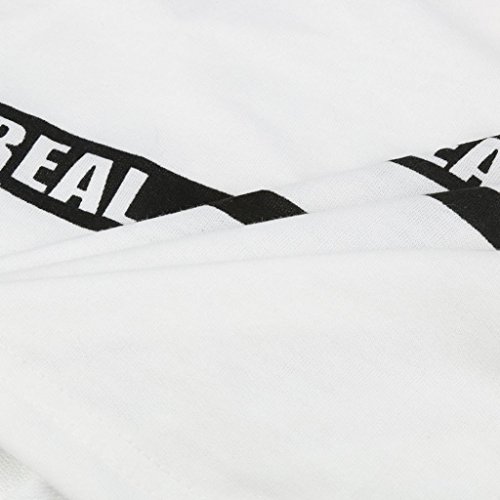 SMARTLADY Mujer Sudaderas Cortas 2017 Primavera Blanco Letra Algodón Manga Larga Blusa Tops (S)