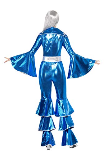 Smiffys 1970s Dancing Dream Costume Disfraz de baile de los años 70, color azul, L-UK Size 16-18 (41159L)