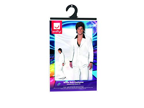 Smiffy's 39427L - Disfraz de años 70s retro para hombre, color blanco, talla L