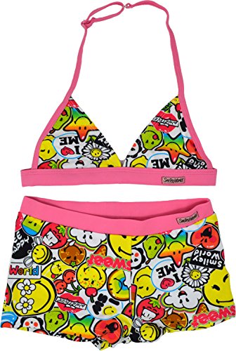 Smiley World - Bikini para niña (2 unidades, de 6 a 12 años) rosa claro 6 años