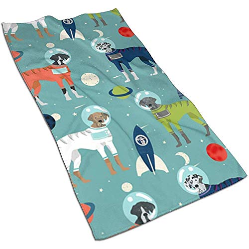 Snbin Gran danés Espacio Exterior Astronautas Tela Perro Microfibra Toallas de Mano Toallas Toallas de Secado rápido Toallas Deportivas (40x70cm)