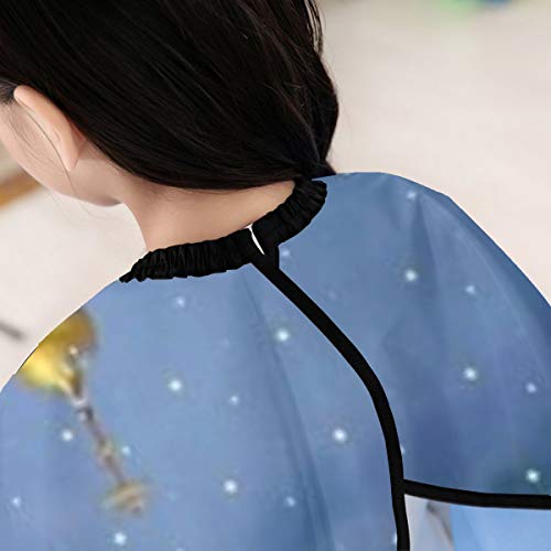 Snowing Town Bridge River - Delantal de corte de pelo para niños, capa de corte de pelo teñida para peluquería, hogar, barbería o peluquería, impermeable, ajustable, 100 x 47 pulgadas