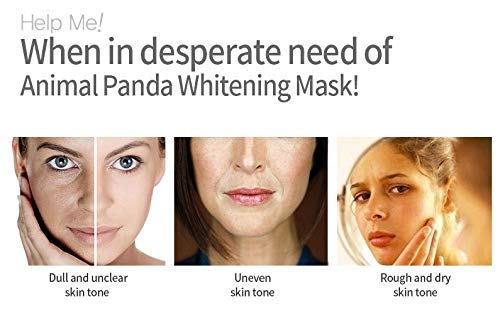 SNP | Mascarilla de pureza natural brillante, paquete de 10 | Efecto blanqueador para piel seca y sensible | Panda