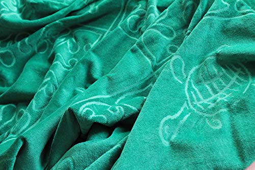 So My Home - Toalla de Playa de Terciopelo, algodón Puro, Talla XXL 100 x 200 cm, diseño Tropical Color Esmeralda