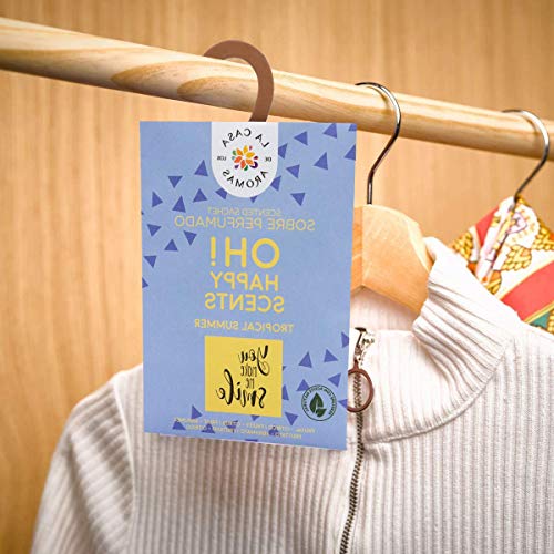 Sobres Perfumados, Bolsitas Aromáticas Aroma Tropical Summer, Saquitos para el Armario, Cajón, Ropa de Bebé, Zapatero, Maleta (Tropical Summer, 12 PCS)