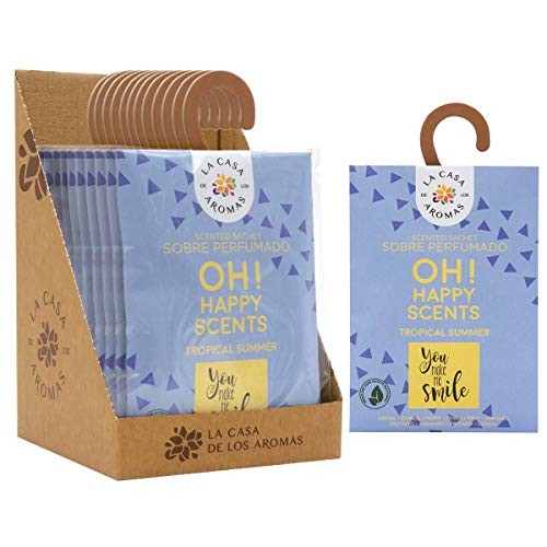 Sobres Perfumados, Bolsitas Aromáticas Aroma Tropical Summer, Saquitos para el Armario, Cajón, Ropa de Bebé, Zapatero, Maleta (Tropical Summer, 12 PCS)