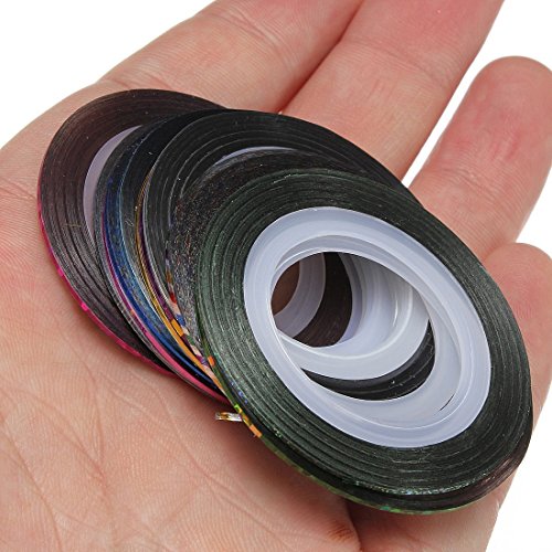 Sodial, 32 x Funda Auto-Adhesiva de Striping Cinta Adhesiva para decoración de uñas