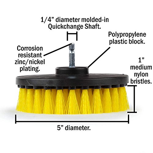 SODIAL Cepillo de Taladro Limpiador Multiuso Cepillos de fregado para la Superficie del Bano azulejo de lechada Tina Ducha Cocina Auto